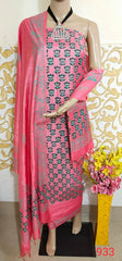 Soft silk hand block print suit PTS