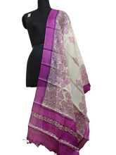 Tussar silk hand block print dupatta SILK ZONE