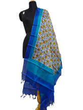 Tussar silk hand block print dupatta SILK ZONE