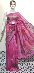 Organza linen embroidery saree SILK ZONE