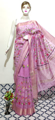 Organza linen embroidery saree SILK ZONE