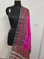 Tussar silk handblock print dupatta SILK ZONE
