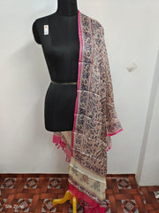 Tussar silk handblock print dupatta SILK ZONE