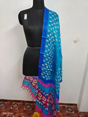 Tussar silk handblock print dupatta SILK ZONE