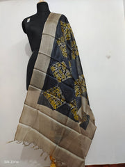 Tussar silk handblock print dupatta silk ZONE