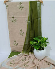 Cotton linen embroidery suit SILK ZONE