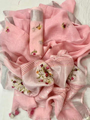 Pure linen handwork saree SILK ZONE