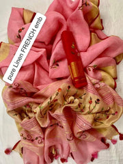 Pure linen handwork saree SILK ZONE