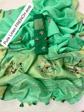 Pure linen handwork saree SILK ZONE