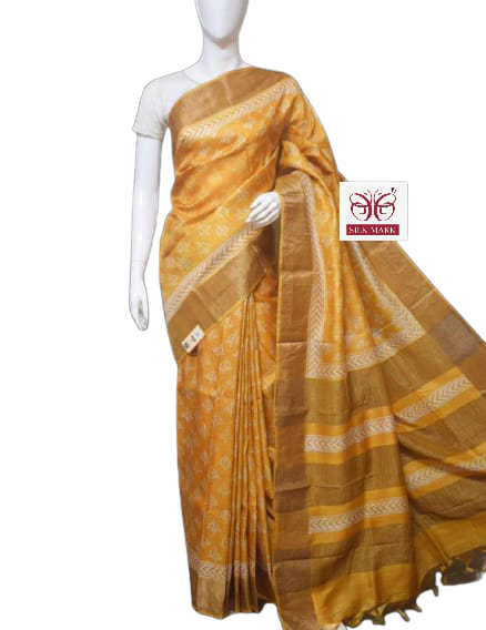 Pure Tussar Silk print saree