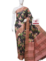 Pure Tussar Silk print saree