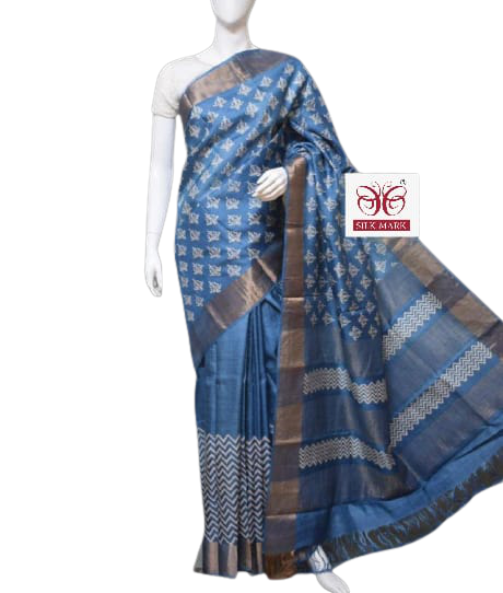 Pure Tussar Silk print saree