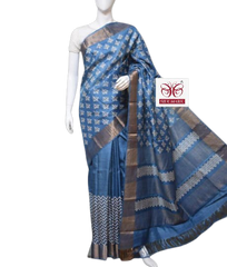 Pure Tussar Silk print saree