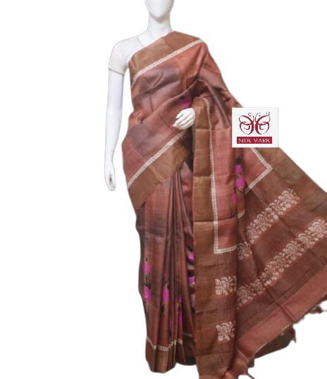 Pure Tussar Silk print saree