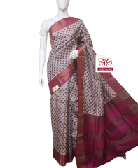 Pure Tussar Silk print saree