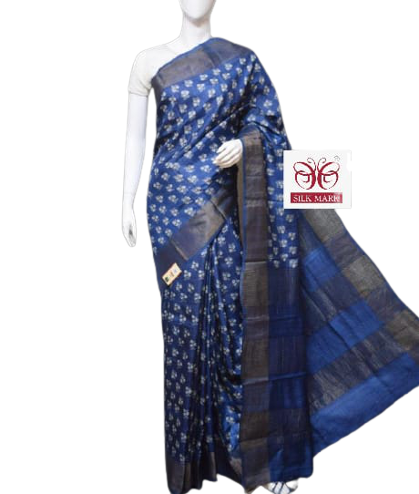 Pure Tussar Silk print saree