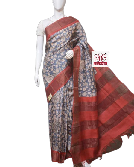 Pure Tussar Silk print saree