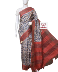 Pure Tussar Silk print saree
