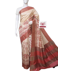 Pure Tussar Silk print saree