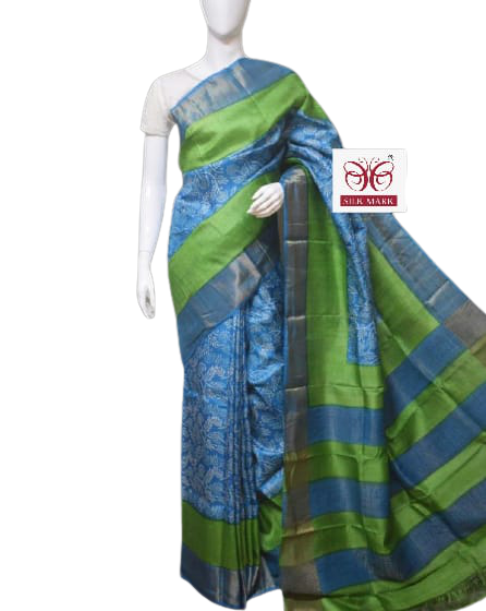 Pure Tussar Silk print saree