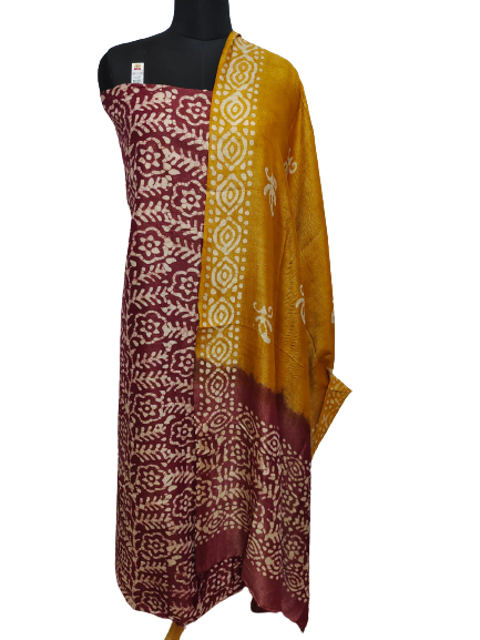 Cotton dupion batik print suit SILK ZONE