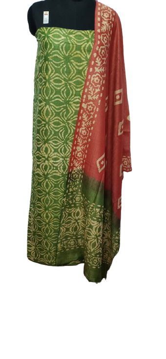 Cotton dupion batik print suit SILK ZONE