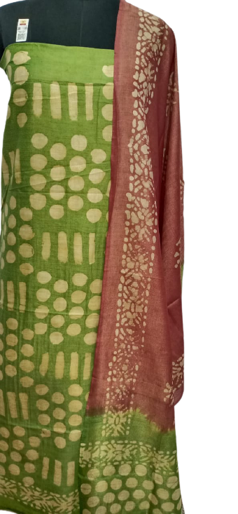 Cotton dupion batik print suit SILK ZONE