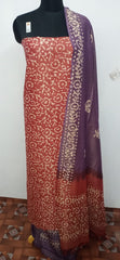 Cotton dupion batik print suit SILK ZONE
