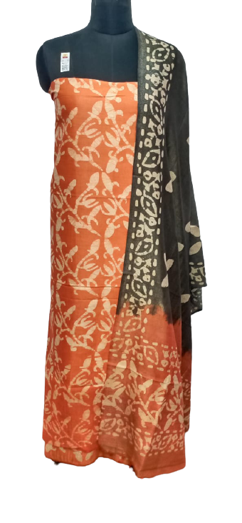 Cotton dupion batik print suit SILK ZONE