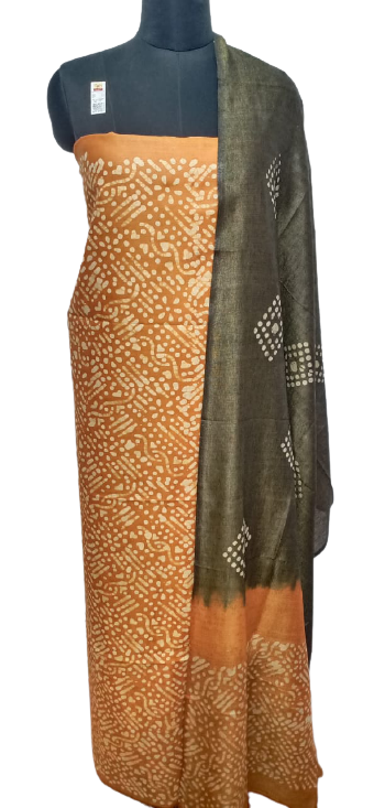 Cotton dupion batik print suit SILK ZONE
