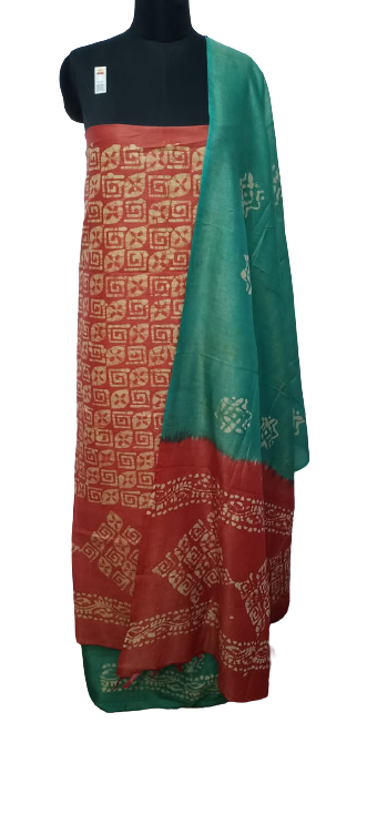 Cotton dupion batik print suit SILK ZONE