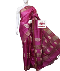 Pure Tussar Silk print saree