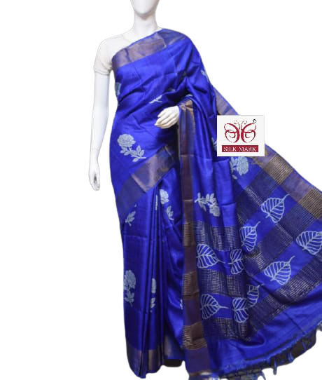 Pure Tussar Silk print saree