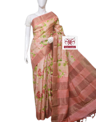 Pure Tussar Silk print saree