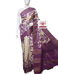 Pure Tussar Silk print saree