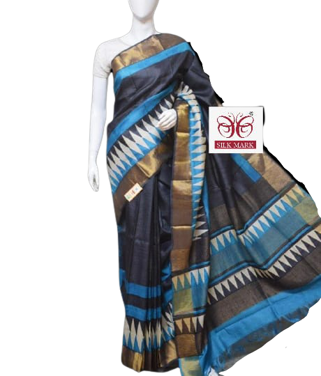 Pure Tussar Silk print saree