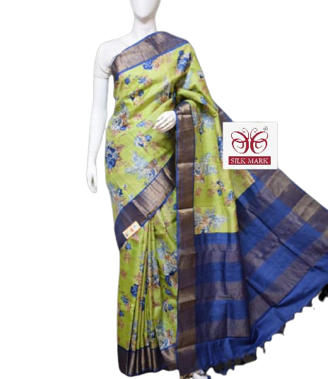 Pure Tussar Silk print saree