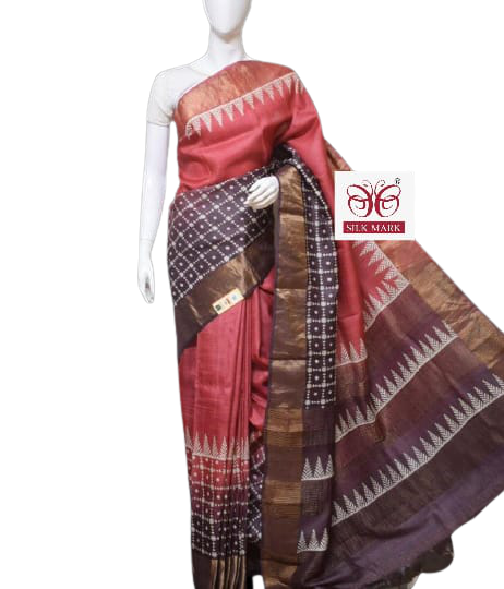 Pure Tussar Silk print saree