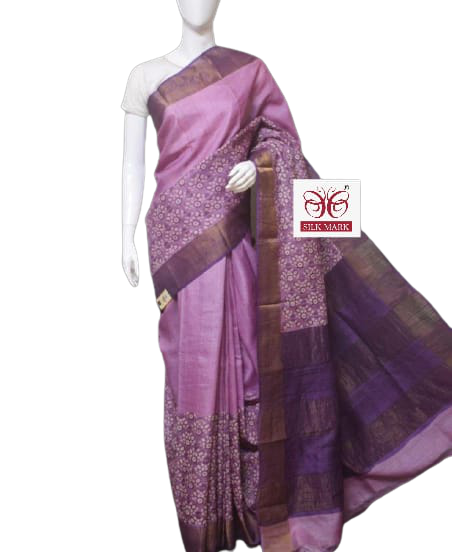 Pure Tussar Silk print saree
