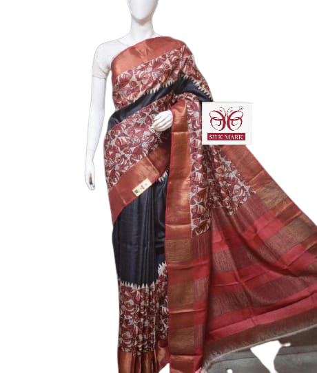 Pure Tussar Silk print saree
