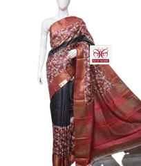 Pure Tussar Silk print saree