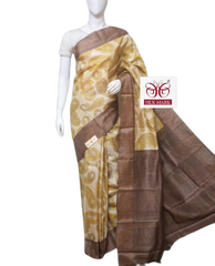 Pure Tussar Silk print saree