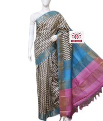 Pure Tussar Silk print saree