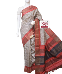 Pure Tussar Silk print saree