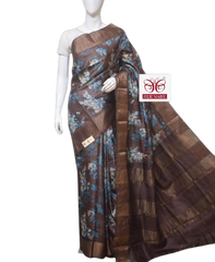 Pure Tussar Silk print saree
