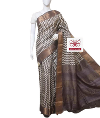 Pure Tussar Silk print saree