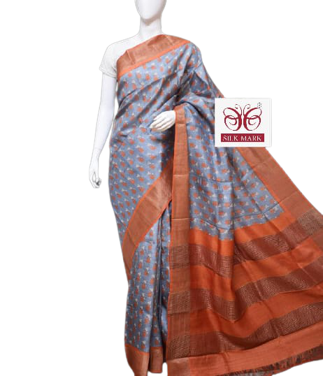Pure Tussar Silk print saree