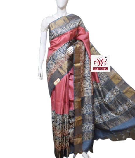 Pure Tussar Silk print saree