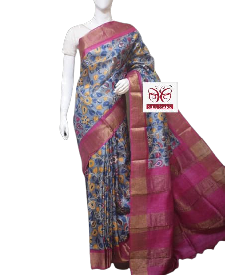 Pure Tussar Silk print saree