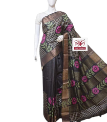 Pure Tussar Silk print saree